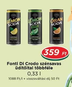 szénsavas üdítőital többféle