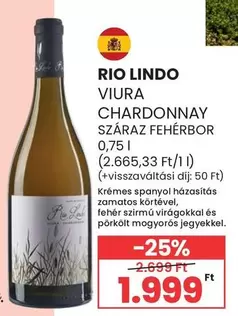 VIURA CHARDONNAY SZÁRAZ FEHÉRBOR