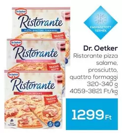 Ristorante pizza salame, prosciutto, quattro formaggi