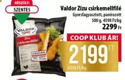 Valdor Zizu csirkemellfilé Gyorsfagyasztott, panírozott