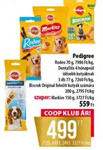 Rodeo 70 g, DentaStix 4 hónapnál idősebb kutyáknak 3 db, Biscrok Original felnőtt kutyák számára 200 g, Markies 150 g