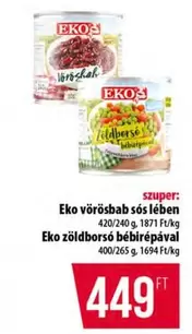 vörösbab sós lében, zöldborsó bébirépával
