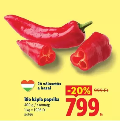 Paprika - Bio kápia paprika