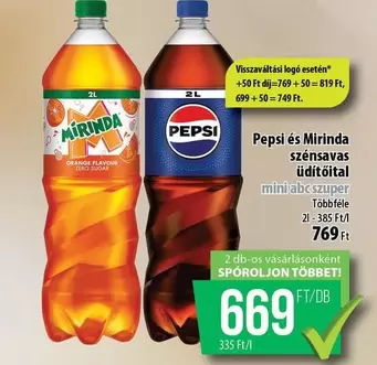 Pepsi és Mirinda szénsavas üdítőital