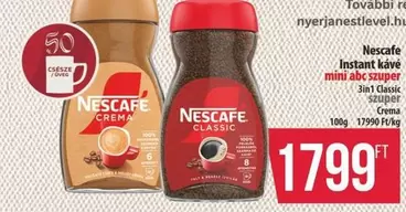 Instant kávé mini abc szuper 3in1 Classic szuper Crema