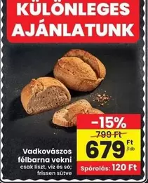 Vadkovászos félbarna vekni