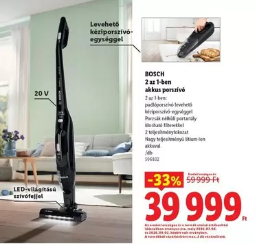 Bosch - 2 az 1-ben akkus porszívó