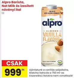 Alpro Barista, Not Milk és ízesített növényi ital