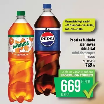 Pepsi és Mirinda szénsavas üdítőital