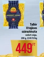 Tallér 8 tojásos száraztészta sodort csiga
