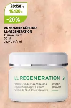 LL-REGENERATION Éjszakai krém