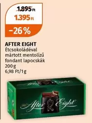 Étcsokoládéval mártott mentolízű fondant lapocskák