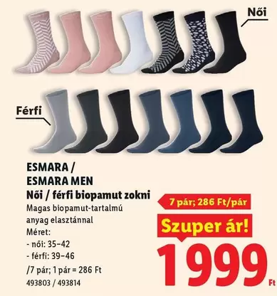Női / férfi biopamut zokni