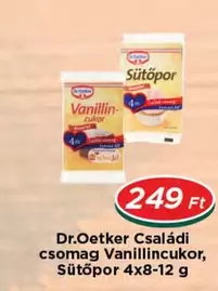 Vanillincukor, Sütőpor