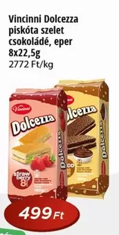 Vincinni Dolcezza piskóta szelet csokoládé, eper