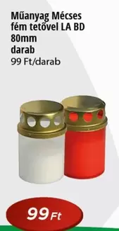 Műanyag Mécses fém tetővel