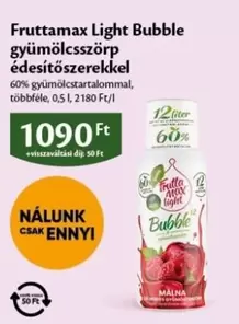 Fruttamax Light Bubble gyümölcsszörp édesítószerekkel