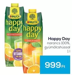 Happy Day narancs 100%, gyümölcshússal