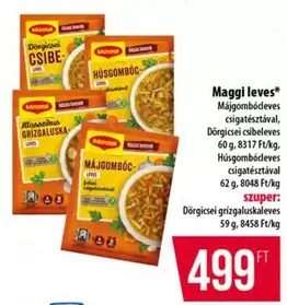 Maggi leves Májgombócleves csigatésztával, Dörgicséi csibeleves