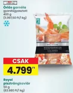 Óriás garnéla gyorsfagyasztott