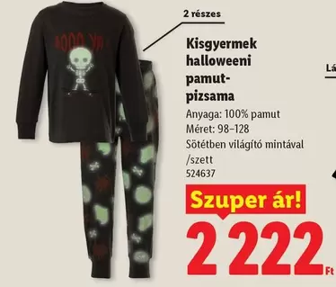 Kísgyermek halloweeni pamut-pizsama