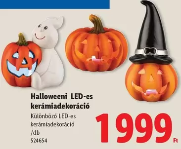 Halloweeni LED-es kerámiadekoráció /db 524654