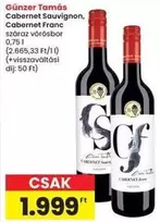 Cabernet Sauvignon, Cabernet Franc száraz vörösbor