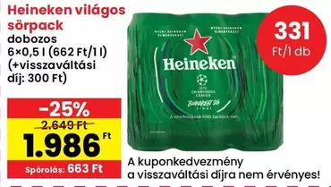 Heineken - világos sörpack