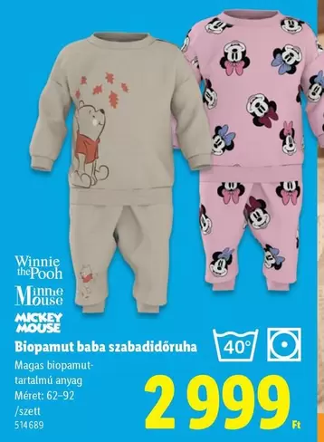 Mickey Mouse - Biopamut baba szabadidőruha
