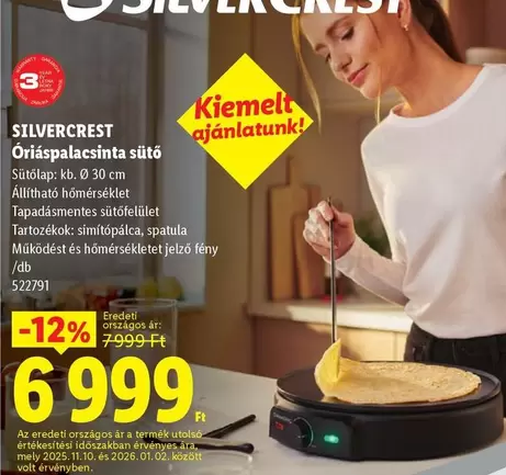 Volt - SILVERCREST
Óriáspalacsinta sütő