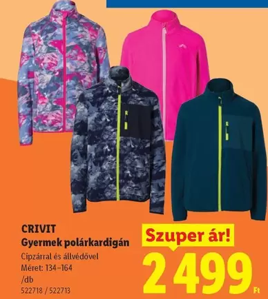 Gyermek polárkardigán Cipzárral és állvédővel 522718 / 522713