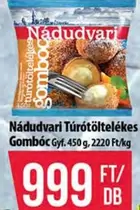 Túrótöltelékes Gombóc
