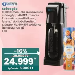B100BS, manuális szénsavasitó szódagép