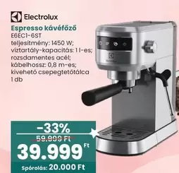 Electrolux - Espresso kávéfőző E6EC1-6ST