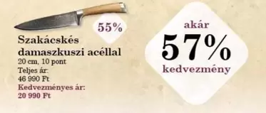 Szakácskés damaszkuszi acéllal