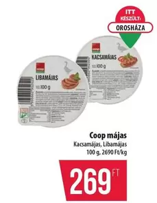 Coop májas Kacsamájas, Libamájas