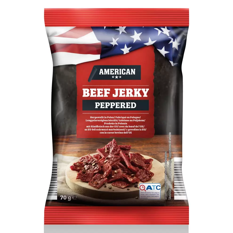 AMERICAN Beef Jerky, borsos, 70 g