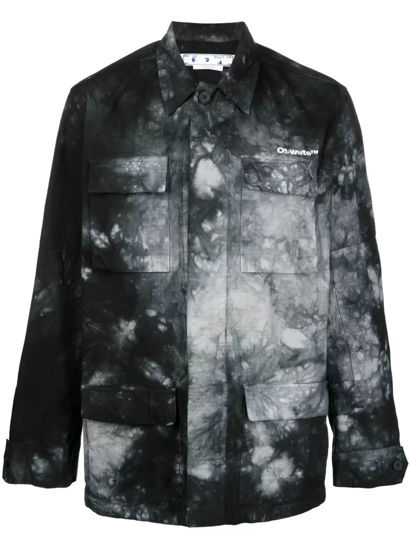 Shirt jacket with bleach effect