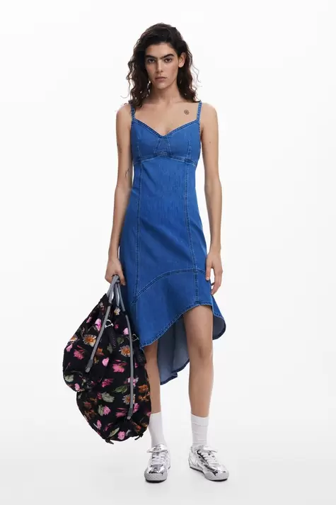 Denim midi dress