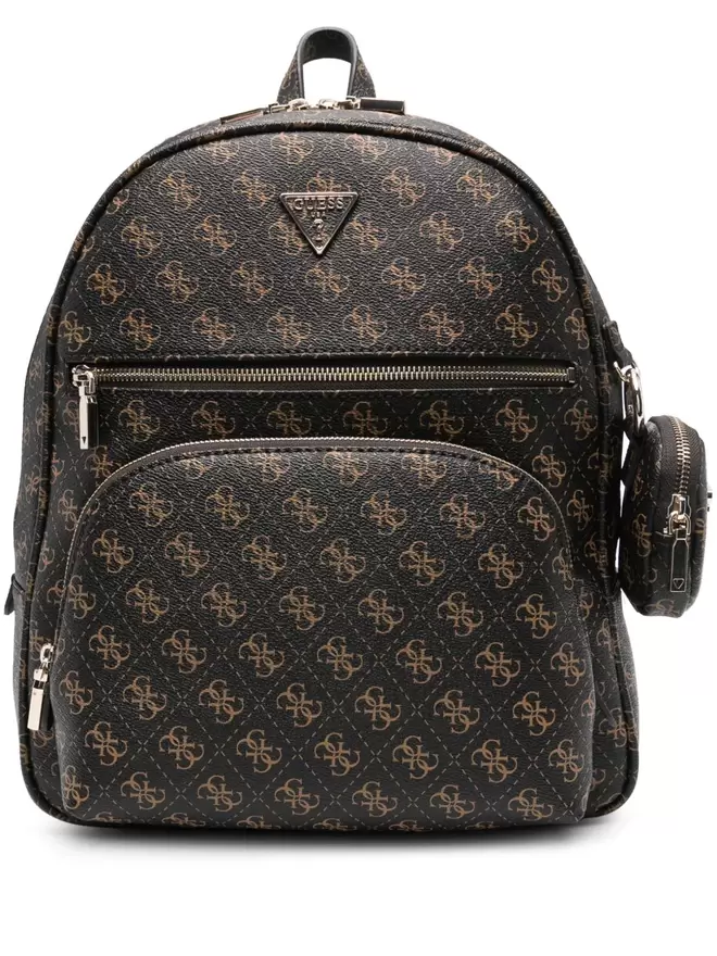 Backpack with monogram print