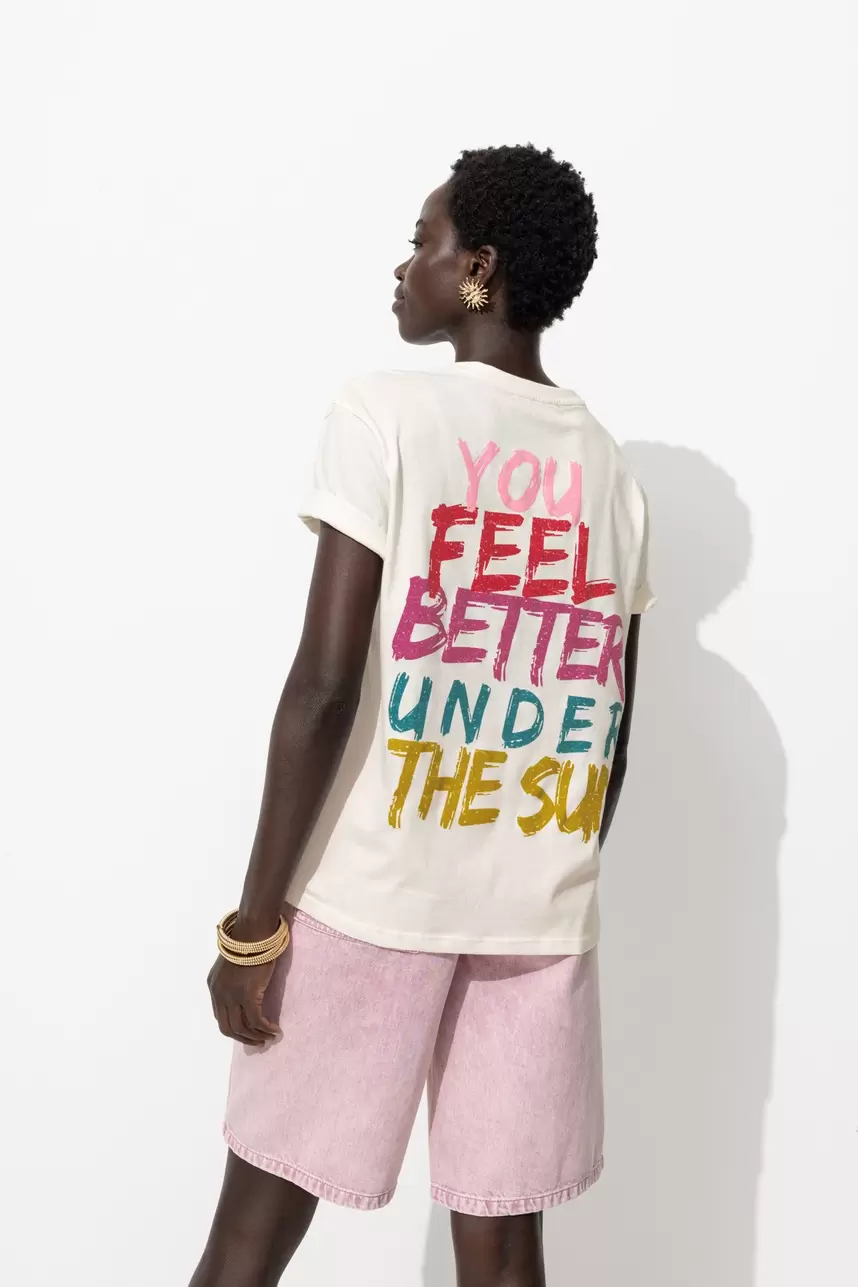 T-shirt à message dos Femme