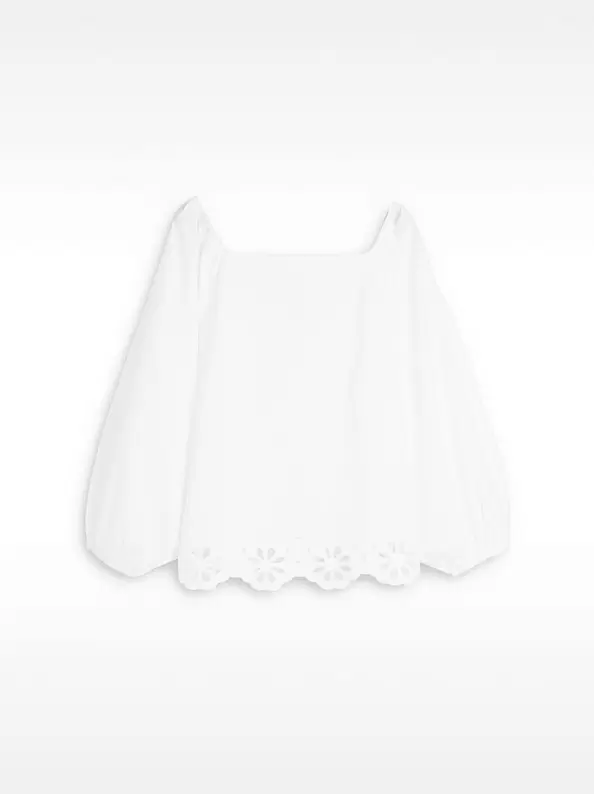 Blouse 100% cotton with puff sleeves