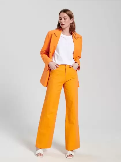 High waist wide leg farmer