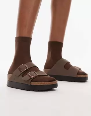 Birkenstock Papillio Arizona flex platform sandal in mocca