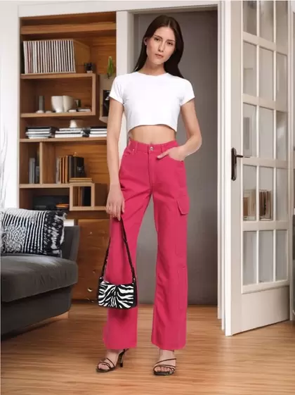 High waist wide leg farmer