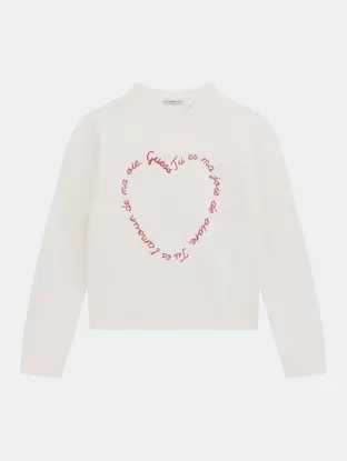 Embroidered heart sweater