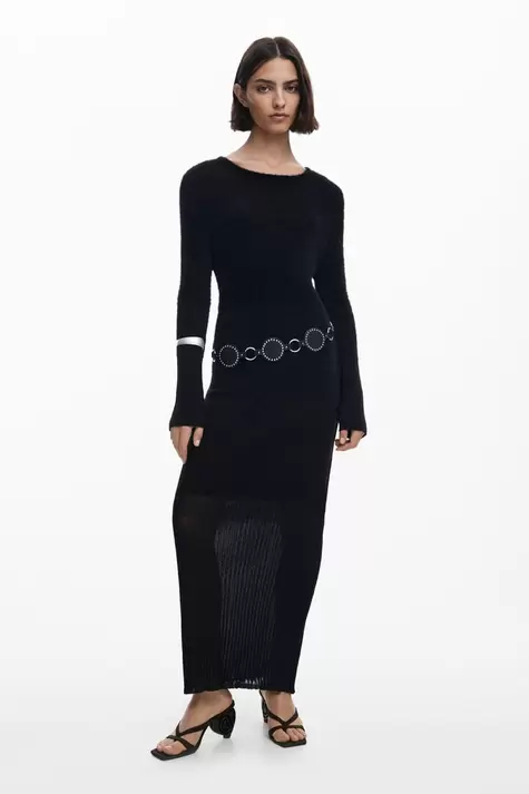 Sheer fur dress