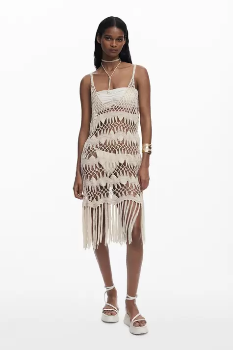 Crochet wrap dress