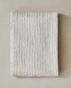 STRIPED WAFFLE-KNIT BATH TOWEL