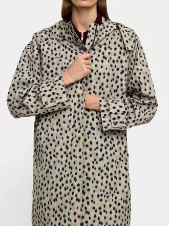 Parka with animal print
